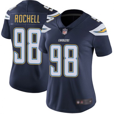 Los Angeles Chargers NFL Football Isaac Rochell Navy Blue Jersey Women Limited 98 Home Vapor Untouchable